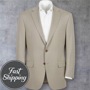 Jos A Bank Reserve Men’s Blazer Two‑Button Jacket Sport Coat 54R Tan Cotton NEW